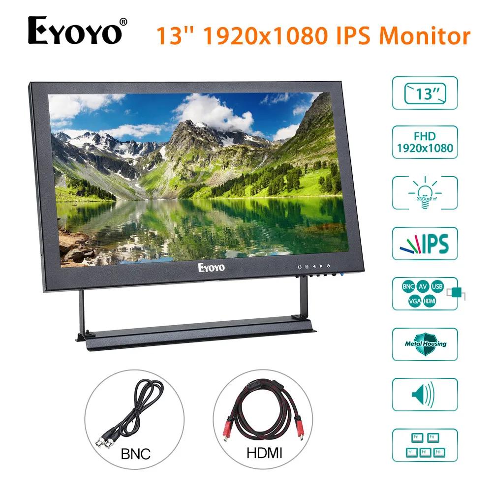 Eyoyo-13 ġ HDMI IPS ũ ÷ 1920x1080 BNC/VGA/AV ,  Ŀ CCTV  DVD PC Ʈ DVR CCD ī޶